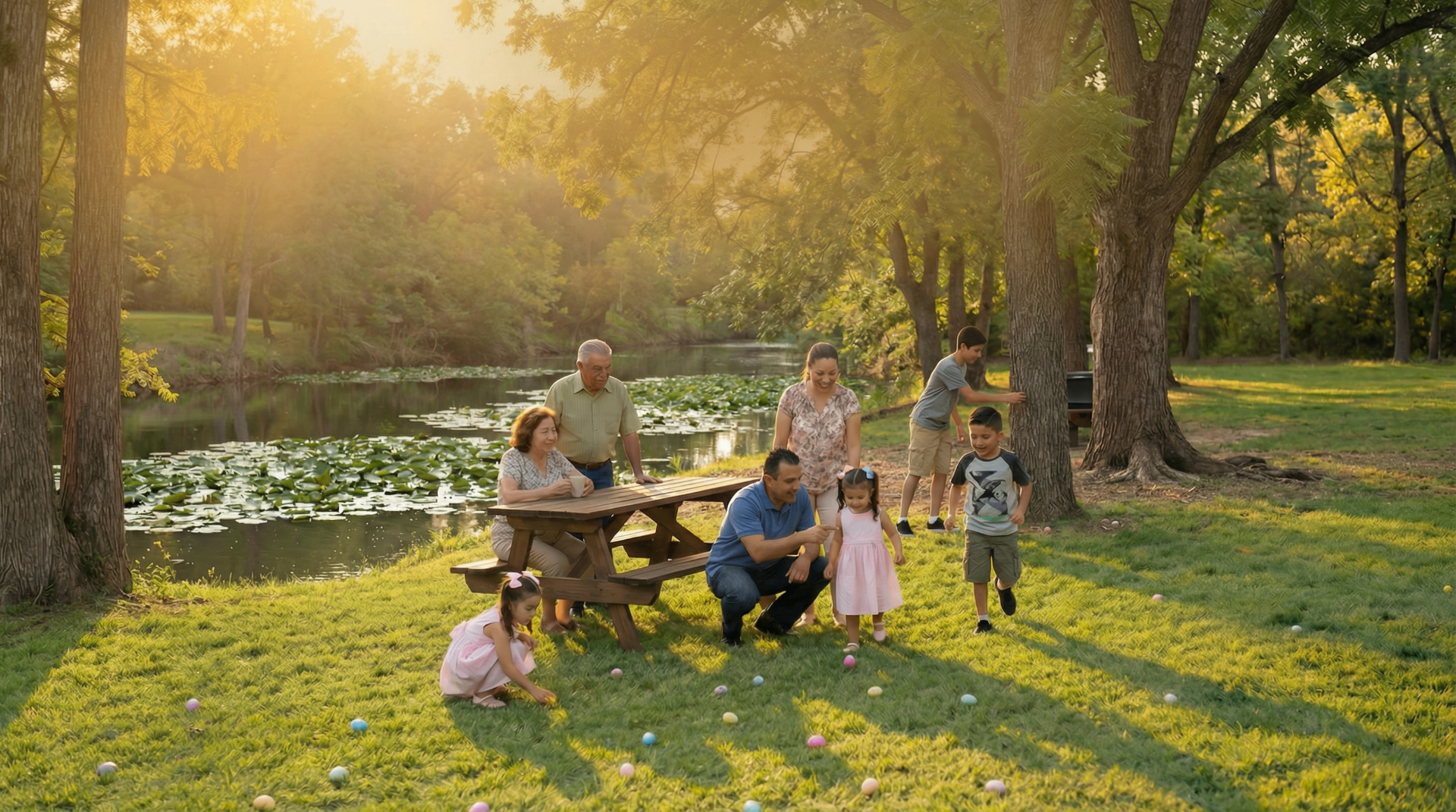 Family Easter egg hunt at Son's Geronimo