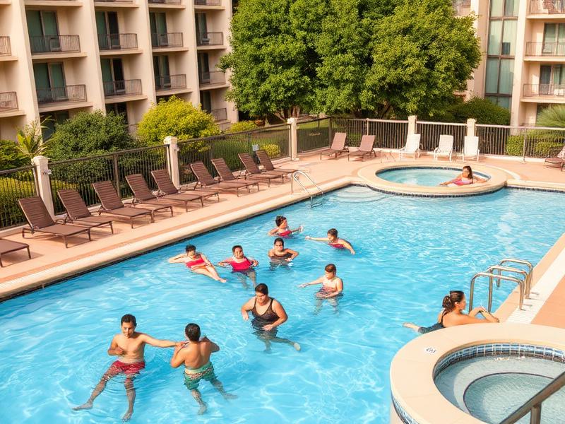 Heated swimming pool area