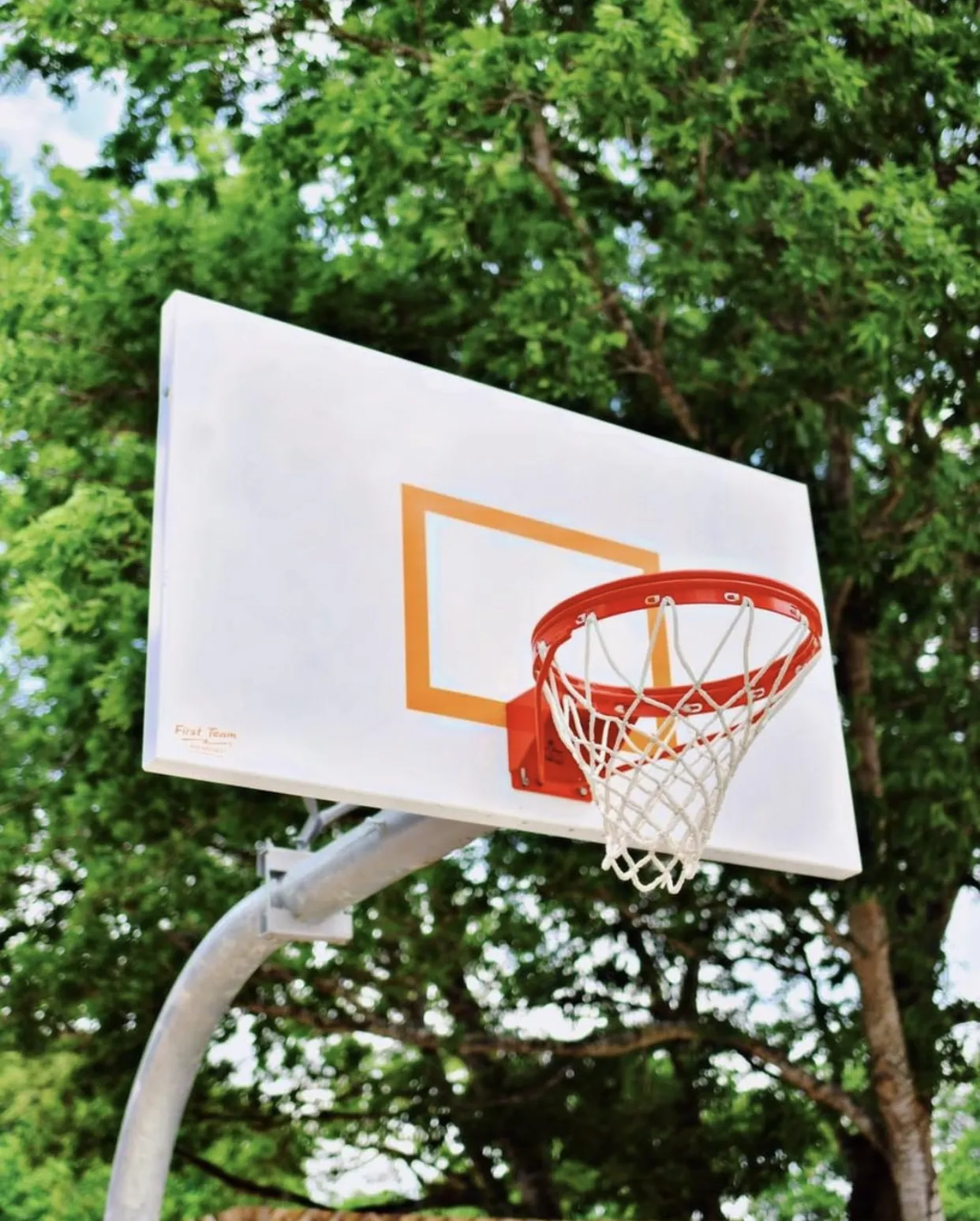 Basketball hoop on the property