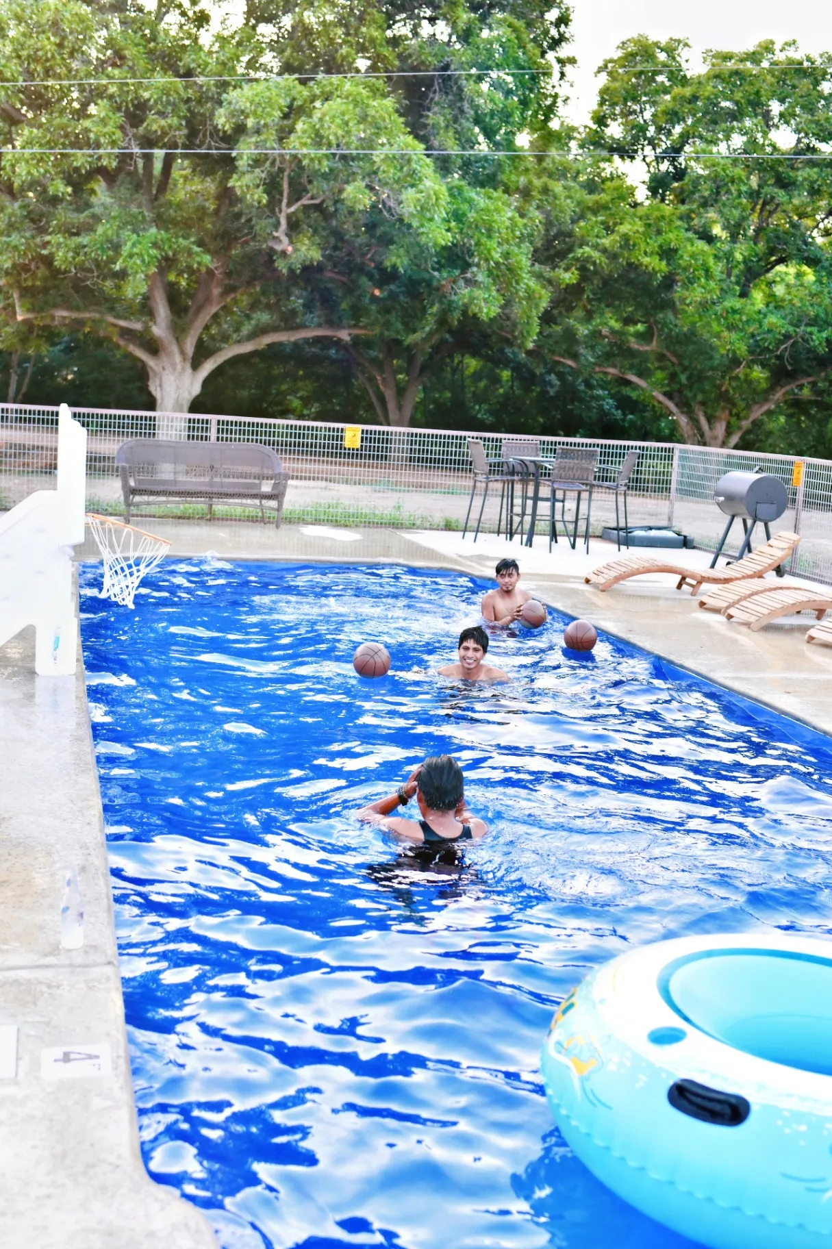 Kids playing in the heated pool